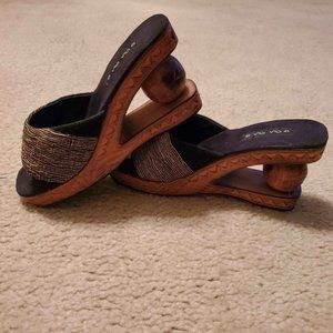 Boho style wood wedges